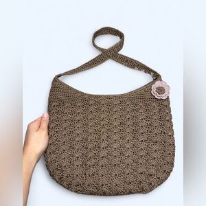 Handcrafted Brown Crochet Croft & BarrowShoulder Bag
